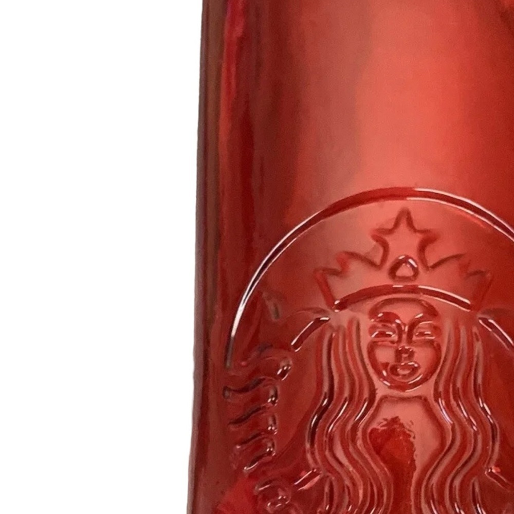 Starbucks Valentines Day 2022 Red Ombre Recycled Glass Water Bottle 22oz - Picture 2 of 2